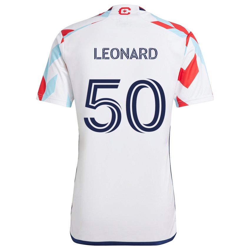 Herren Eric Leonard #50 Weiß Rot Blau Auswärtstrikot Trikot 2024/25 T-Shirt Österreich