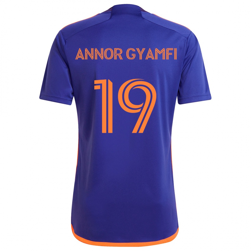 Herren Stephen Annor Gyamfi #19 Lila Orange Auswärtstrikot Trikot 2024/25 T-Shirt Österreich