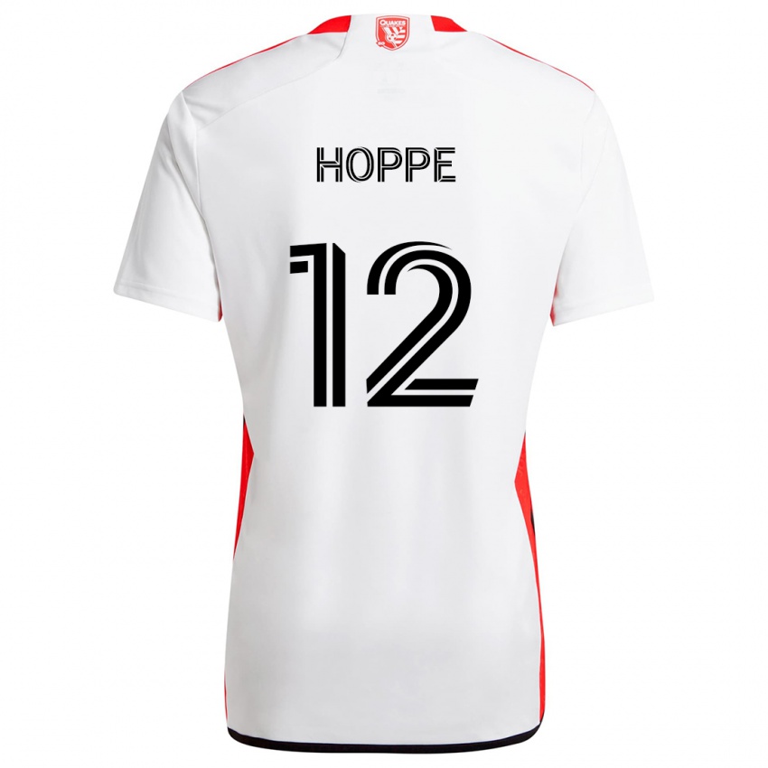 Herren Matthew Hoppe #12 Weiß Rot Auswärtstrikot Trikot 2024/25 T-Shirt Österreich