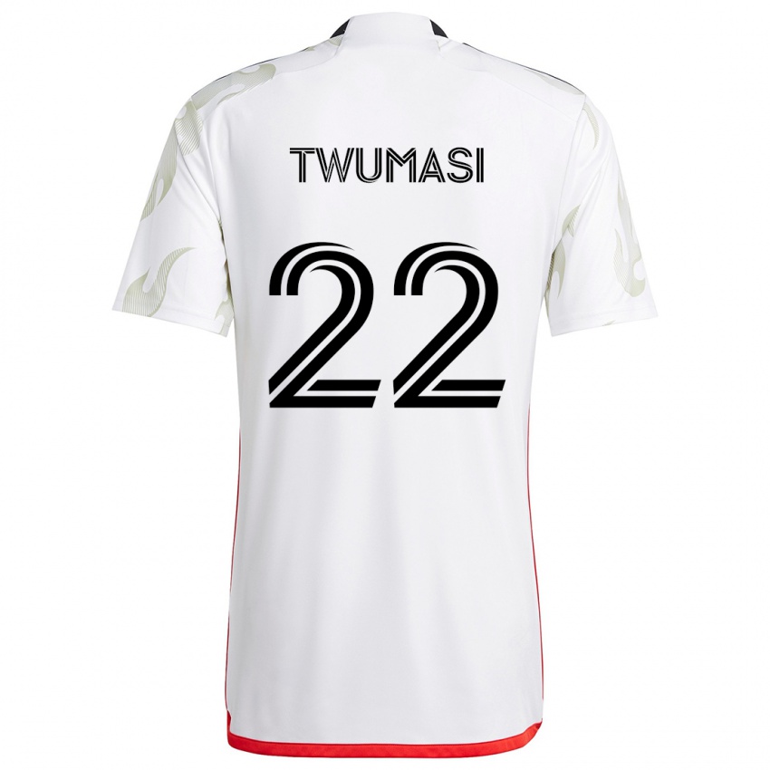 Herren Ema Twumasi #22 Weiß Rot Schwarz Auswärtstrikot Trikot 2024/25 T-Shirt Österreich