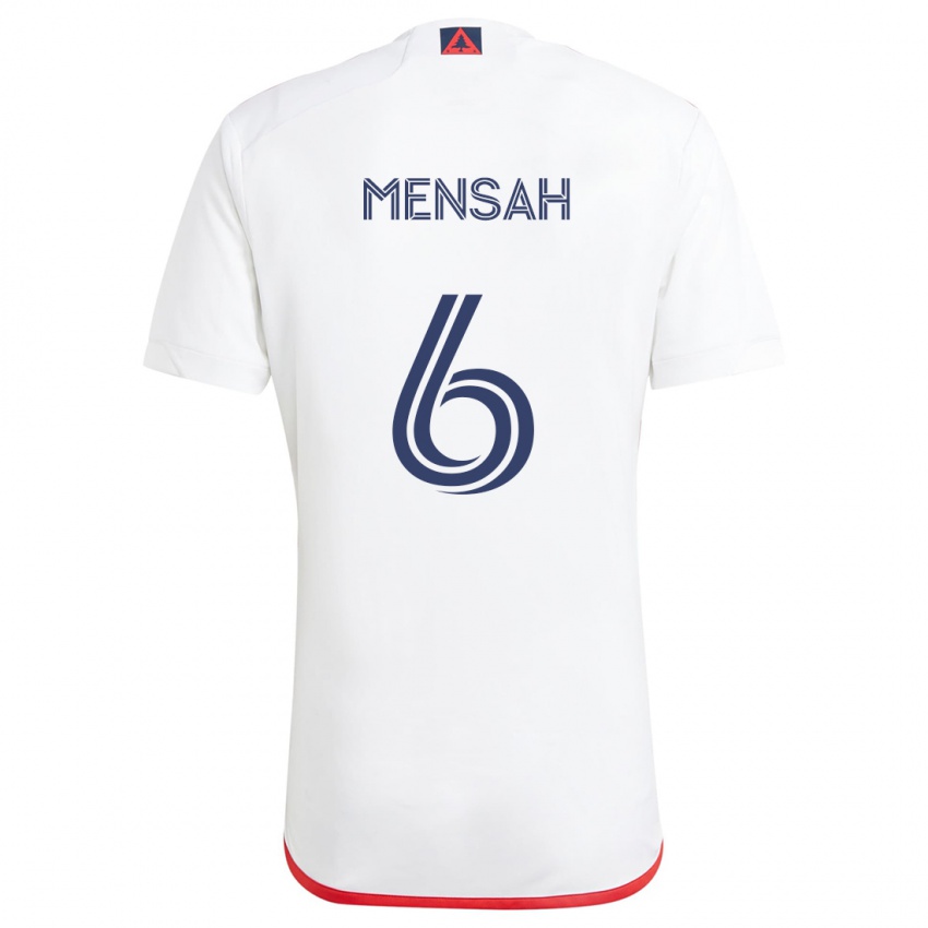 Herren Jonathan Mensah #6 Weiß Rot Auswärtstrikot Trikot 2024/25 T-Shirt Österreich