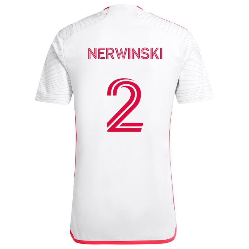 Herren Jake Nerwinski #2 Weiß Rot Auswärtstrikot Trikot 2024/25 T-Shirt Österreich