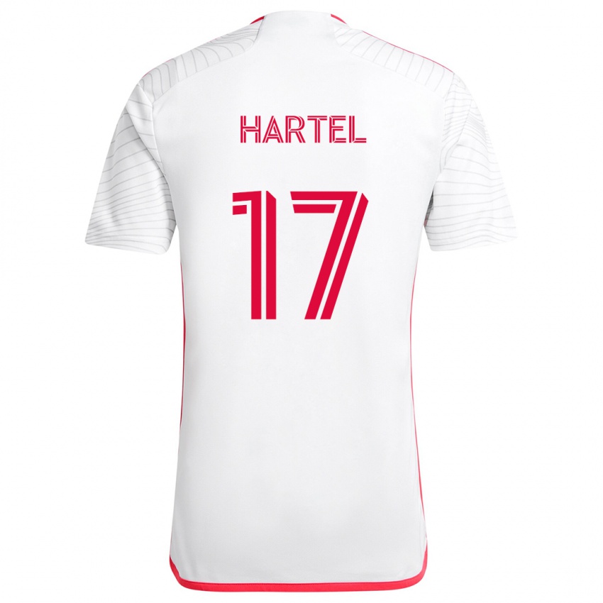 Herren Marcel Hartel #17 Weiß Rot Auswärtstrikot Trikot 2024/25 T-Shirt Österreich