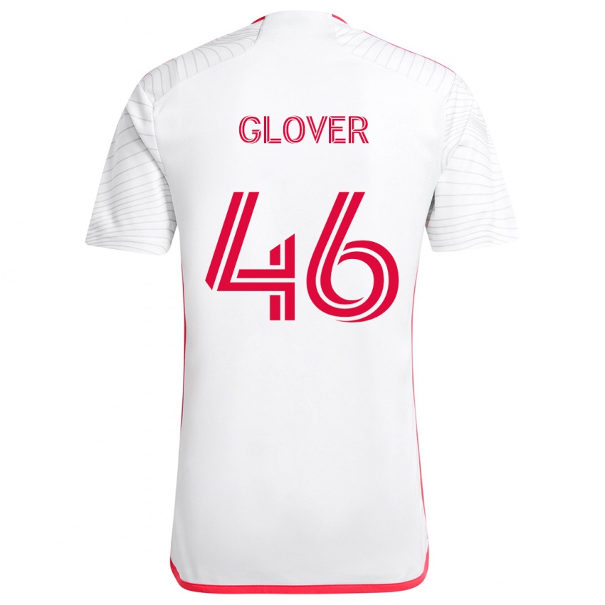 Herren Caden Glover #46 Weiß Rot Auswärtstrikot Trikot 2024/25 T-Shirt Österreich