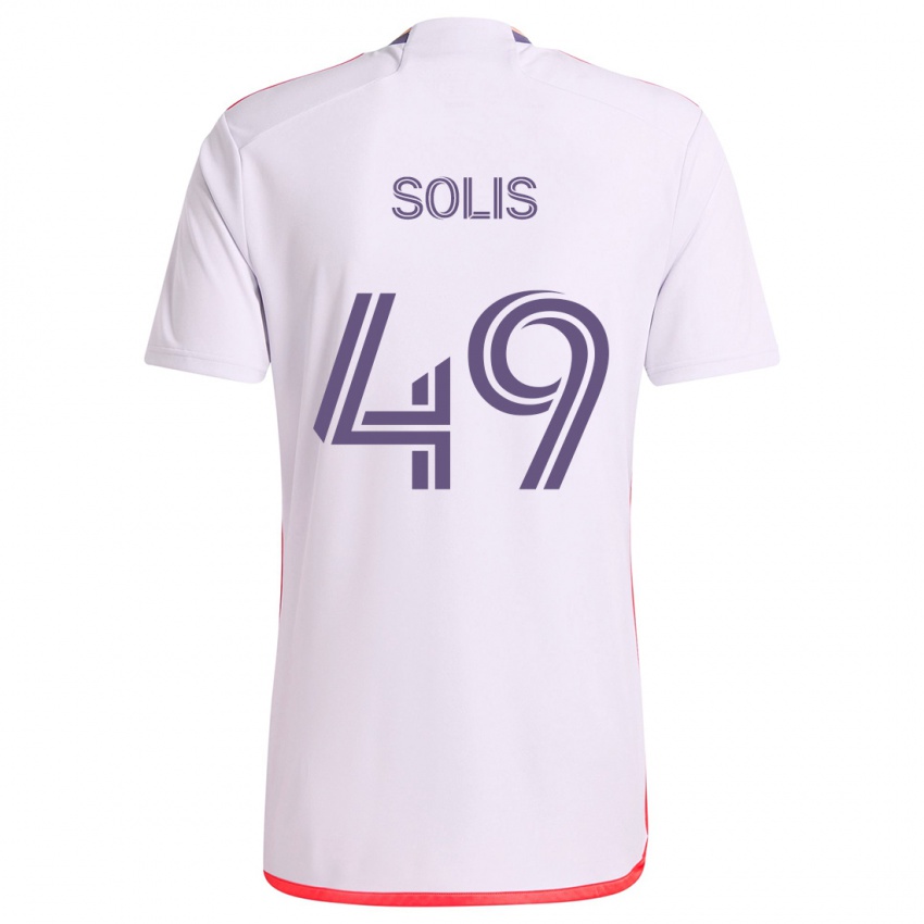 Herren Jhon Solís #49 Weiß Rot Lila Auswärtstrikot Trikot 2024/25 T-Shirt Österreich