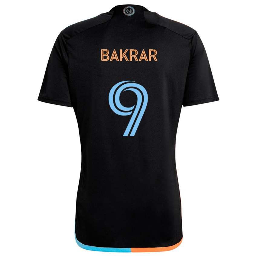 Herren Monsef Bakrar #9 Schwarz Orange Blau Auswärtstrikot Trikot 2024/25 T-Shirt Österreich