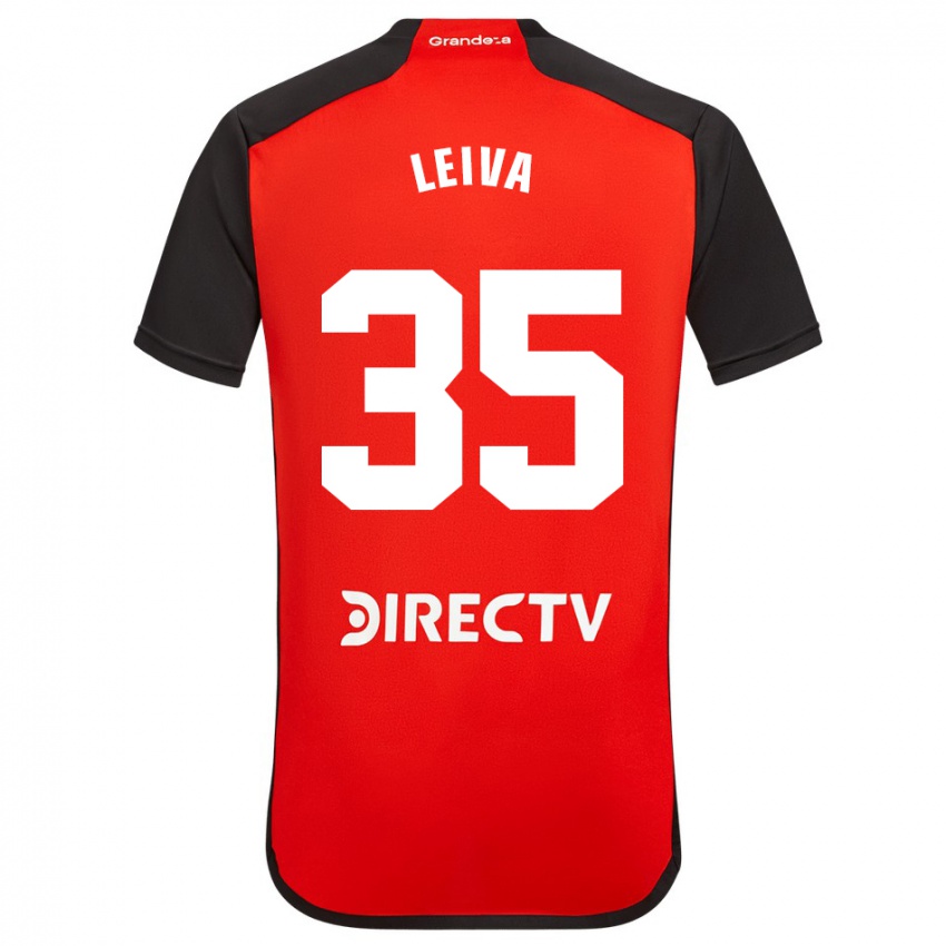 Herren Tobías Leiva #35 Rot Schwarz Weiß Auswärtstrikot Trikot 2024/25 T-Shirt Österreich