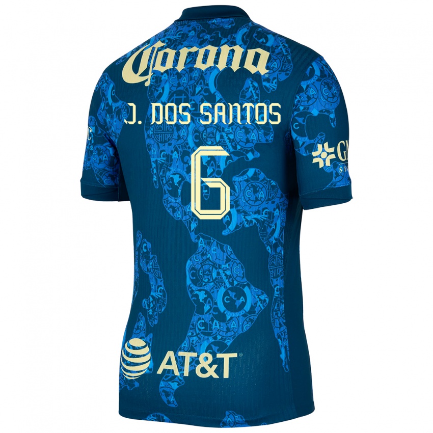 Herren Jonathan Dos Santos #6 Blau Gelb Auswärtstrikot Trikot 2024/25 T-Shirt Österreich