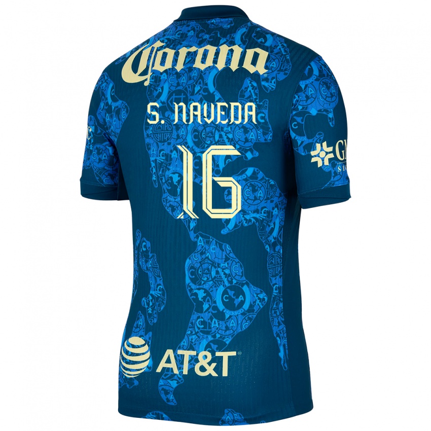 Herren Santiago Naveda #16 Blau Gelb Auswärtstrikot Trikot 2024/25 T-Shirt Österreich