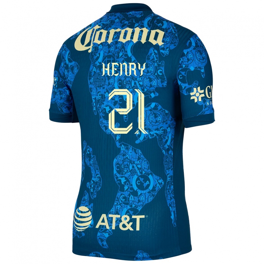 Herren Henry Martin #21 Blau Gelb Auswärtstrikot Trikot 2024/25 T-Shirt Österreich