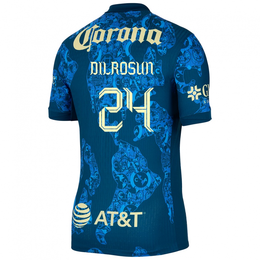 Herren Javairô Dilrosun #24 Blau Gelb Auswärtstrikot Trikot 2024/25 T-Shirt Österreich