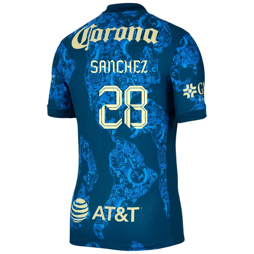 Herren Érick Sánchez #28 Blau Gelb Auswärtstrikot Trikot 2024/25 T-Shirt Österreich