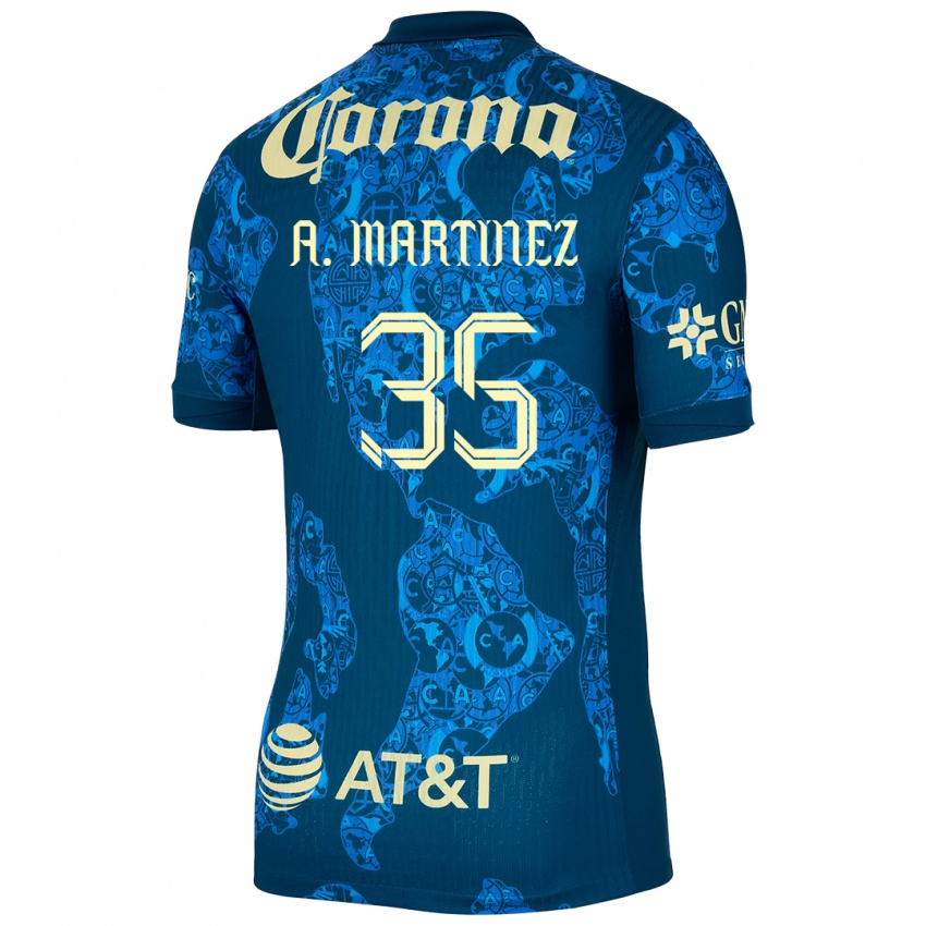 Herren Arturo Martínez #35 Blau Gelb Auswärtstrikot Trikot 2024/25 T-Shirt Österreich