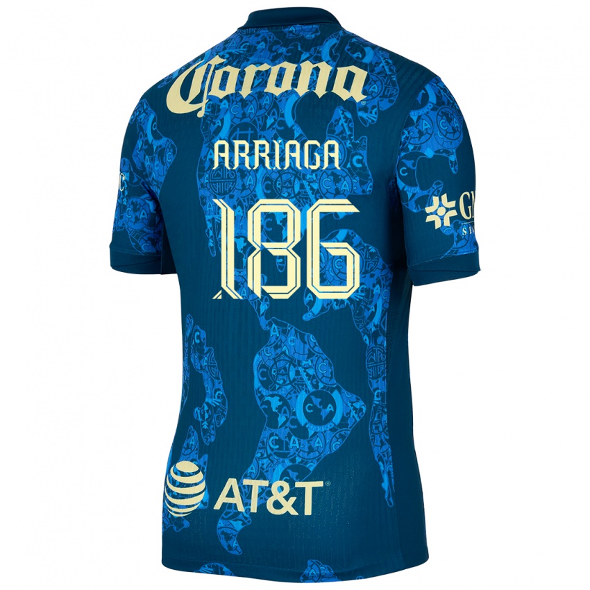 Herren Diego Arriaga #186 Blau Gelb Auswärtstrikot Trikot 2024/25 T-Shirt Österreich