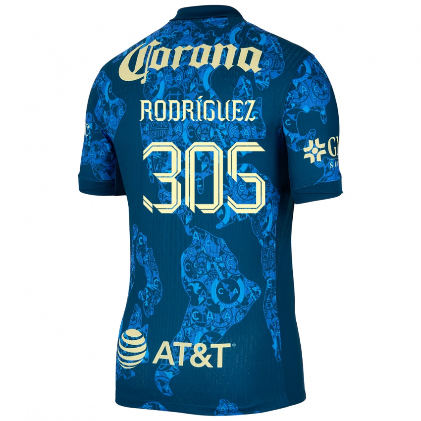 Herren Bryan Rodríguez #305 Blau Gelb Auswärtstrikot Trikot 2024/25 T-Shirt Österreich