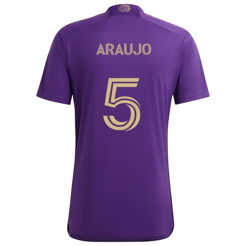 Damen César Araújo #5 Lila Gelb Heimtrikot Trikot 2024/25 T-Shirt Österreich