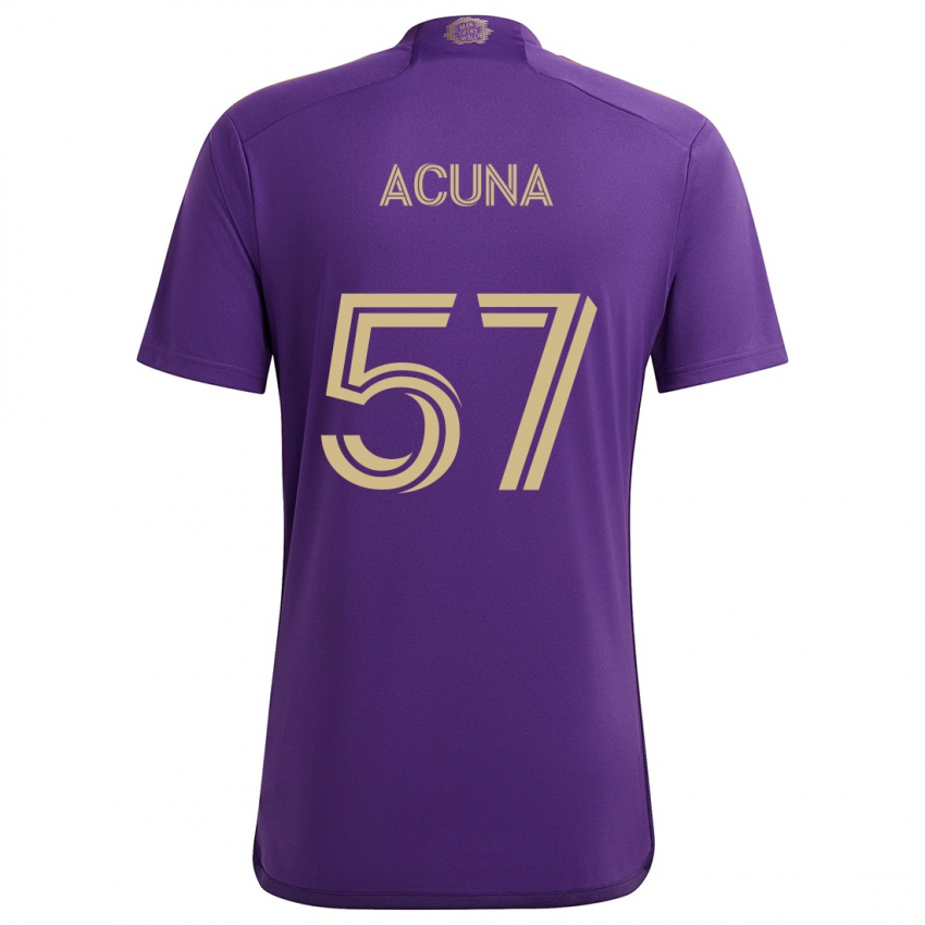 Damen Cristofer Acuña #57 Lila Gelb Heimtrikot Trikot 2024/25 T-Shirt Österreich