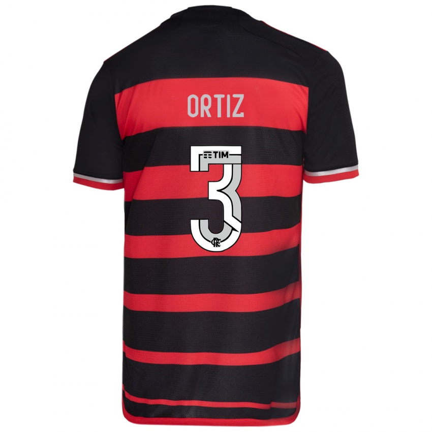 Damen Léo Ortiz #3 Rot Schwarz Heimtrikot Trikot 2024/25 T-Shirt Österreich