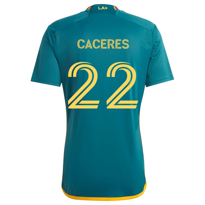 Damen Martín Cáceres #22 Grün Gelb Auswärtstrikot Trikot 2024/25 T-Shirt Österreich