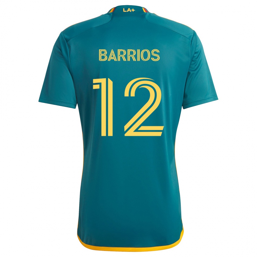 Damen Michael Barrios #12 Grün Gelb Auswärtstrikot Trikot 2024/25 T-Shirt Österreich