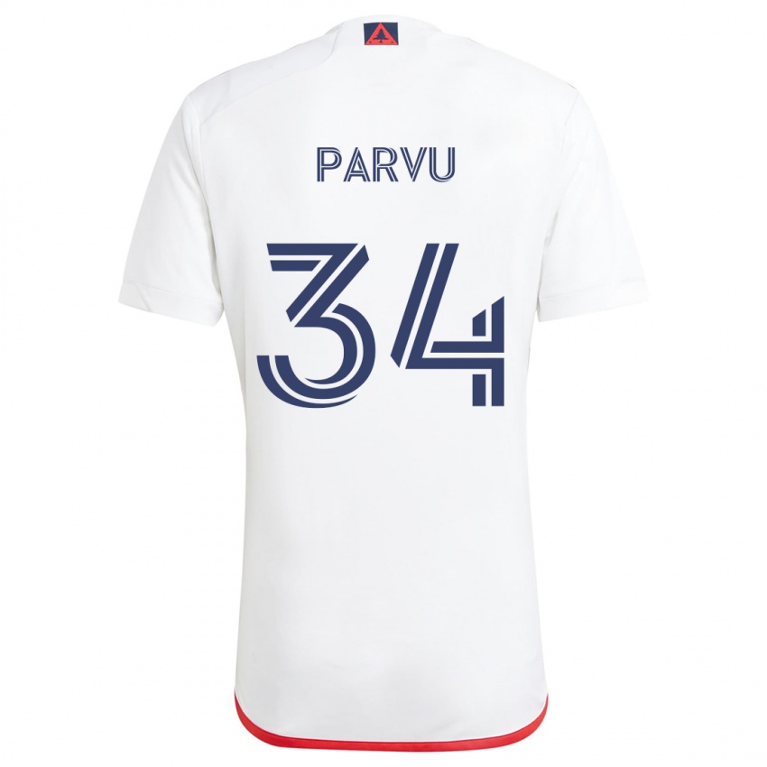 Damen Alexandru Parvu #34 Weiß Rot Auswärtstrikot Trikot 2024/25 T-Shirt Österreich