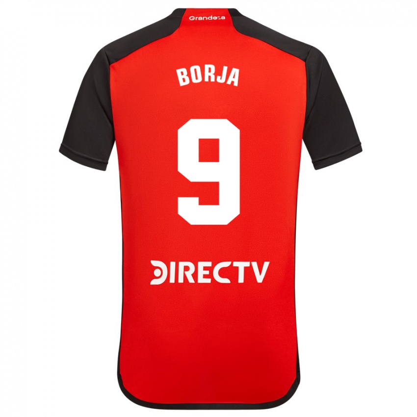 Damen Miguel Borja #9 Rot Schwarz Weiß Auswärtstrikot Trikot 2024/25 T-Shirt Österreich