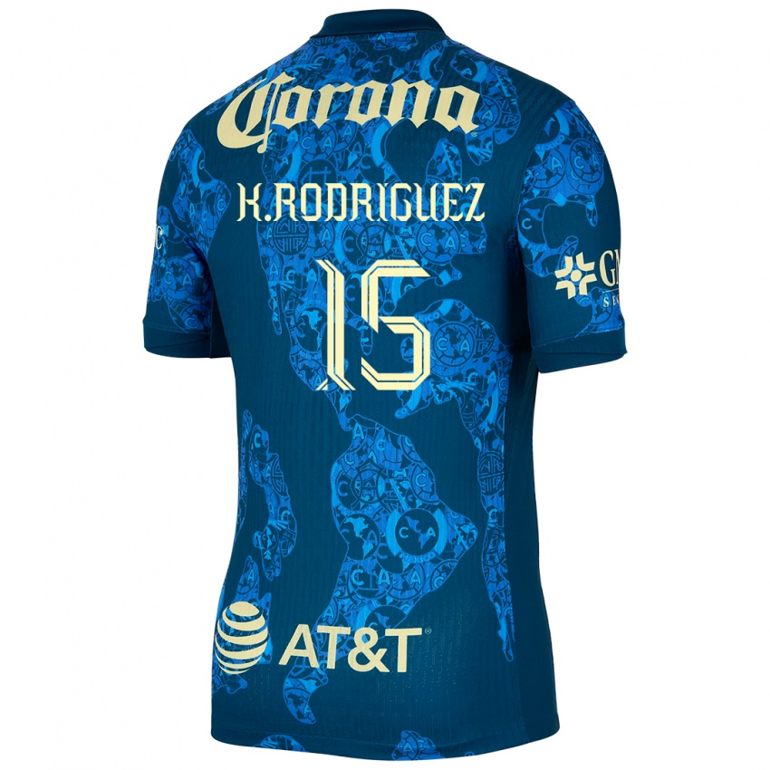 Damen Kimberly Rodriguez #15 Blau Gelb Auswärtstrikot Trikot 2024/25 T-Shirt Österreich