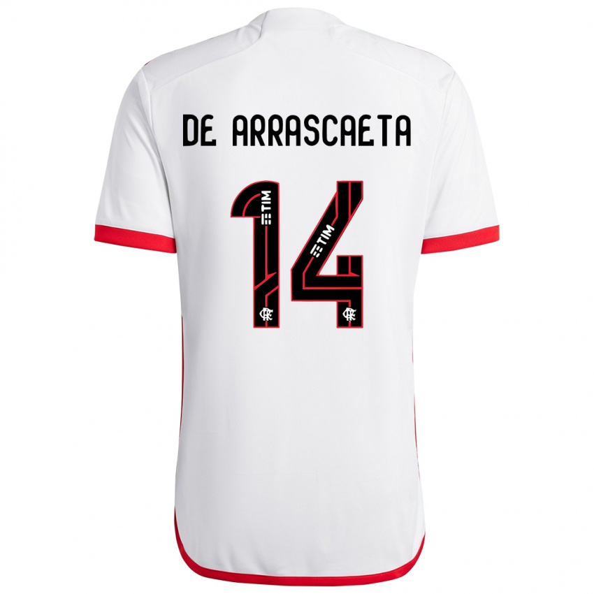 Damen Giorgian De Arrascaeta #14 Weiß Rot Auswärtstrikot Trikot 2024/25 T-Shirt Österreich