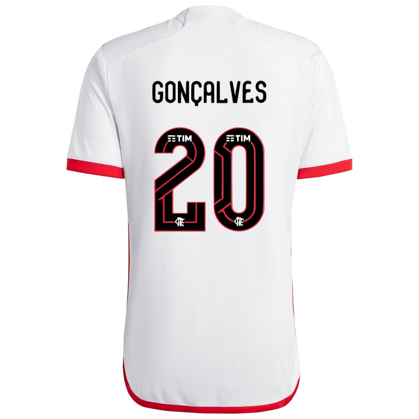 Damen Matheus Gonçalves #20 Weiß Rot Auswärtstrikot Trikot 2024/25 T-Shirt Österreich