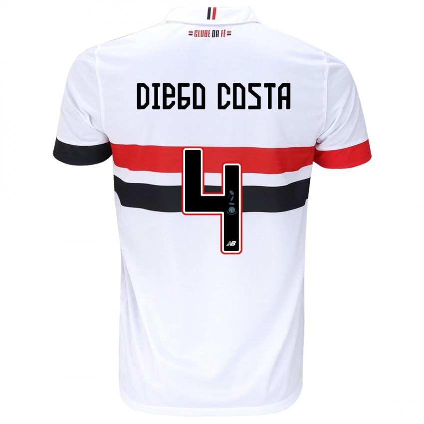 Kinder Diego Costa #4 Weiß Rot Schwarz Heimtrikot Trikot 2024/25 T-Shirt Österreich