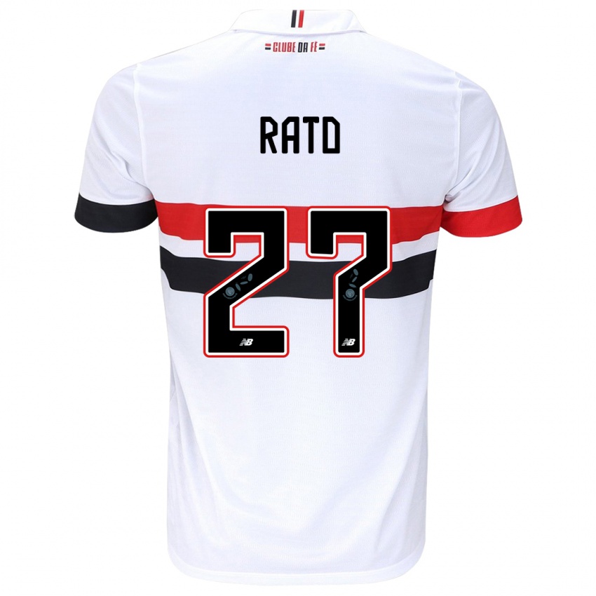 Kinder Wellington Rato #27 Weiß Rot Schwarz Heimtrikot Trikot 2024/25 T-Shirt Österreich