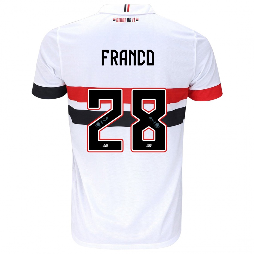 Kinder Alan Franco #28 Weiß Rot Schwarz Heimtrikot Trikot 2024/25 T-Shirt Österreich