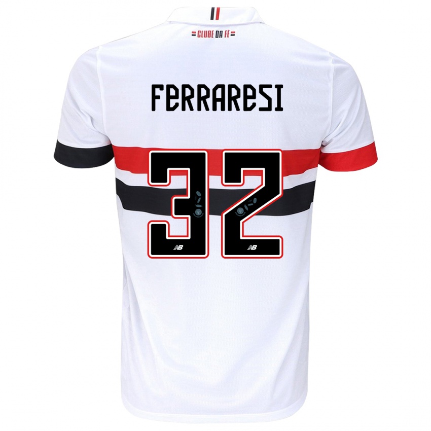 Kinder Nahuel Ferraresi #32 Weiß Rot Schwarz Heimtrikot Trikot 2024/25 T-Shirt Österreich