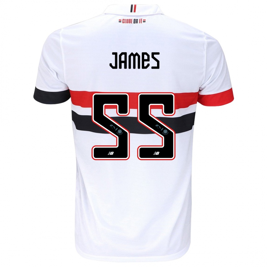 Kinder James Rodríguez #55 Weiß Rot Schwarz Heimtrikot Trikot 2024/25 T-Shirt Österreich