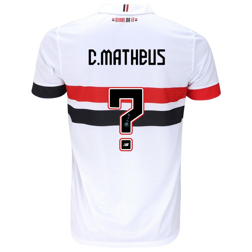 Kinder Caio Matheus #0 Weiß Rot Schwarz Heimtrikot Trikot 2024/25 T-Shirt Österreich