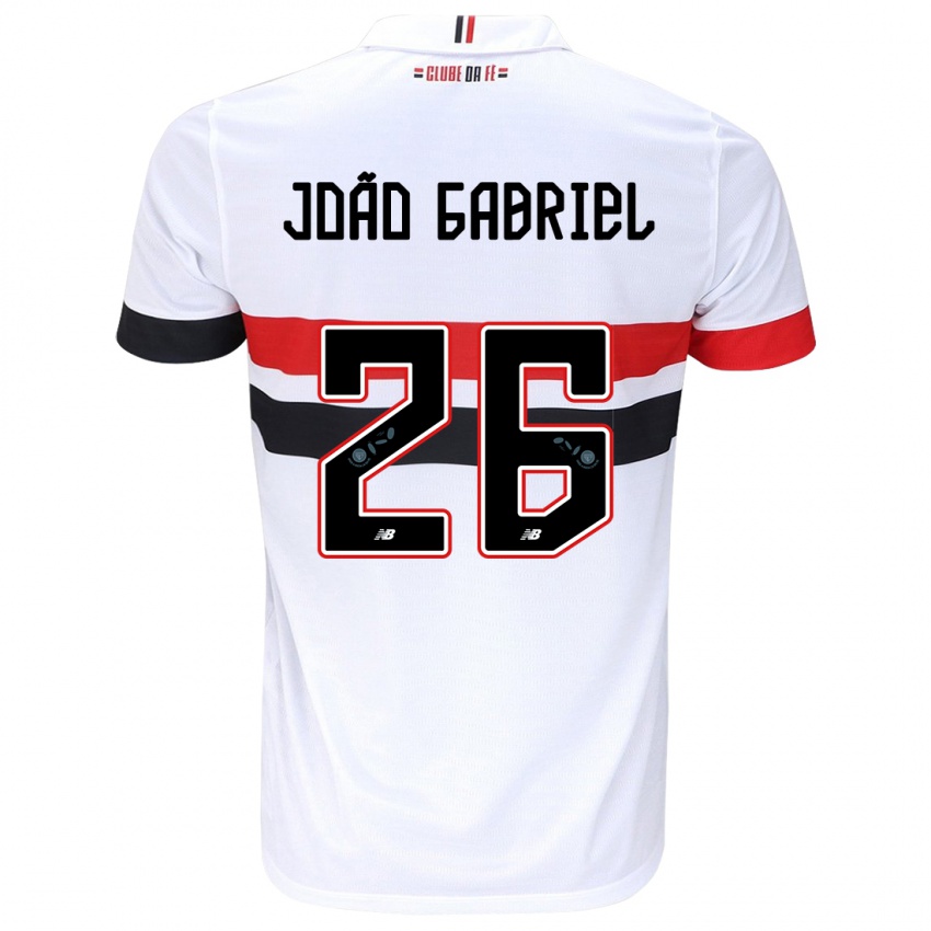 Kinder João Gabriel #26 Weiß Rot Schwarz Heimtrikot Trikot 2024/25 T-Shirt Österreich