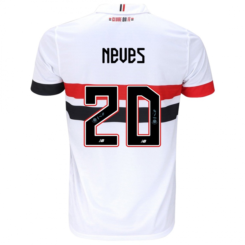 Kinder Gabriel Neves #20 Weiß Rot Schwarz Heimtrikot Trikot 2024/25 T-Shirt Österreich