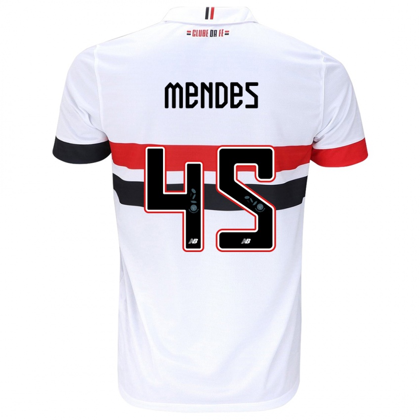 Kinder Nathan Mendes #45 Weiß Rot Schwarz Heimtrikot Trikot 2024/25 T-Shirt Österreich