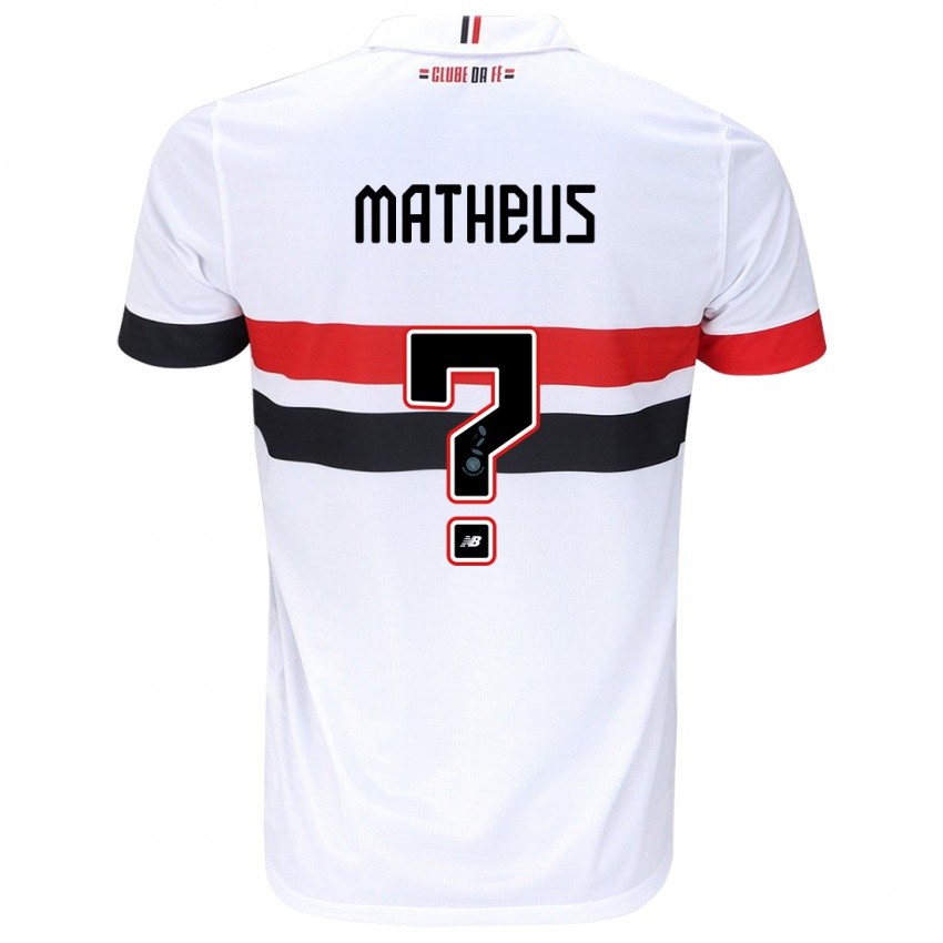 Kinder Guilherme Matheus #0 Weiß Rot Schwarz Heimtrikot Trikot 2024/25 T-Shirt Österreich