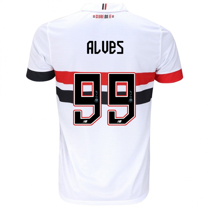 Kinder Letícia Alves #99 Weiß Rot Schwarz Heimtrikot Trikot 2024/25 T-Shirt Österreich