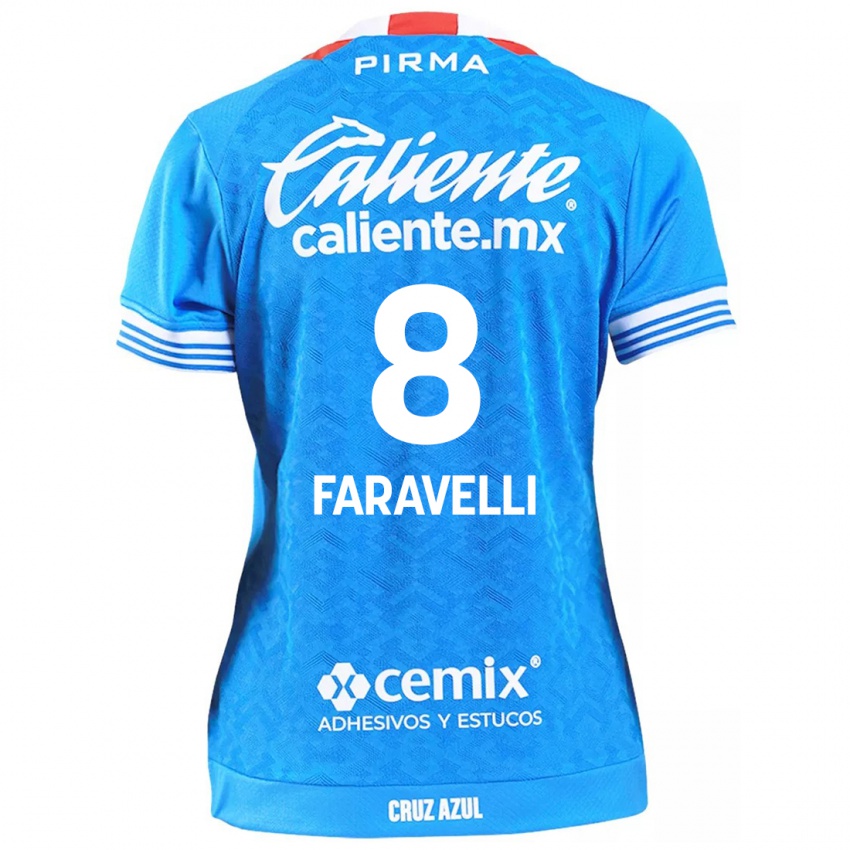 Kinder Lorenzo Faravelli #8 Himmelblau Heimtrikot Trikot 2024/25 T-Shirt Österreich