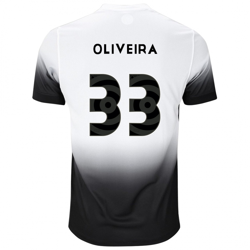 Kinder Ruan Oliveira #33 Weiß Schwarz Heimtrikot Trikot 2024/25 T-Shirt Österreich