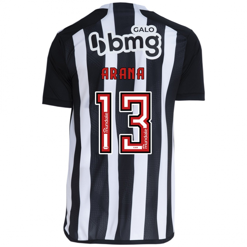 Kinder Guilherme Arana #13 Weiß Schwarz Heimtrikot Trikot 2024/25 T-Shirt Österreich