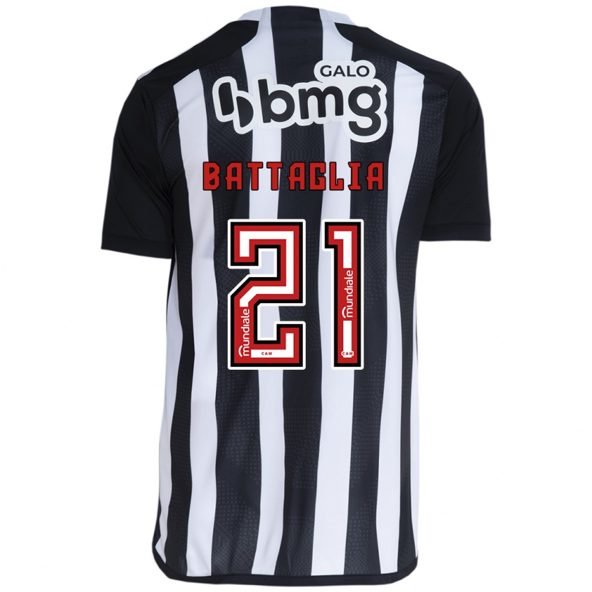 Kinder Rodrigo Battaglia #21 Weiß Schwarz Heimtrikot Trikot 2024/25 T-Shirt Österreich