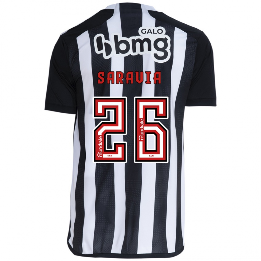 Kinder Renzo Saravia #26 Weiß Schwarz Heimtrikot Trikot 2024/25 T-Shirt Österreich