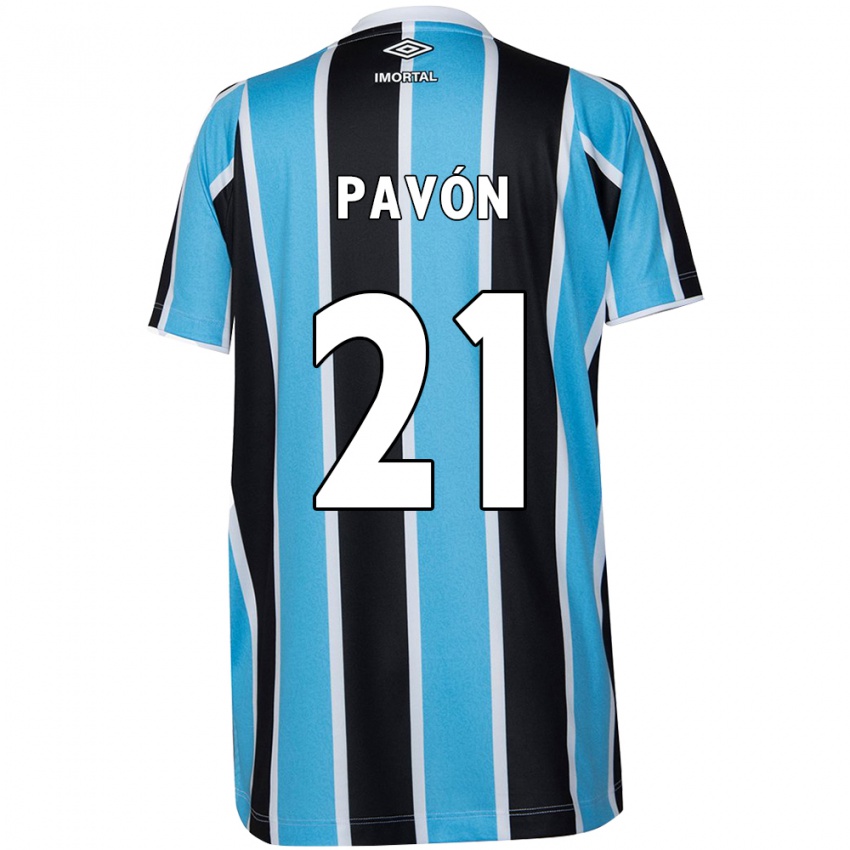 Kinder Cristian Pavon #21 Blau Schwarz Weiß Heimtrikot Trikot 2024/25 T-Shirt Österreich