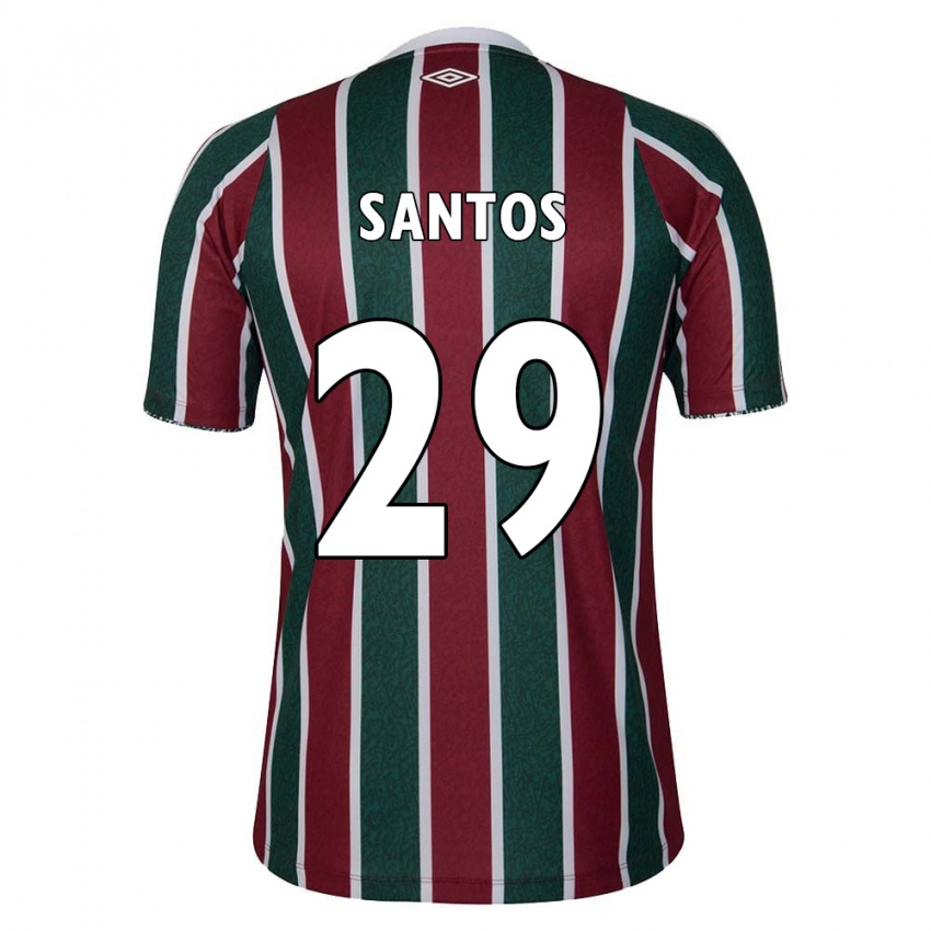 Kinder Thiago Santos #29 Grün Kastanienbraun Weiß Heimtrikot Trikot 2024/25 T-Shirt Österreich