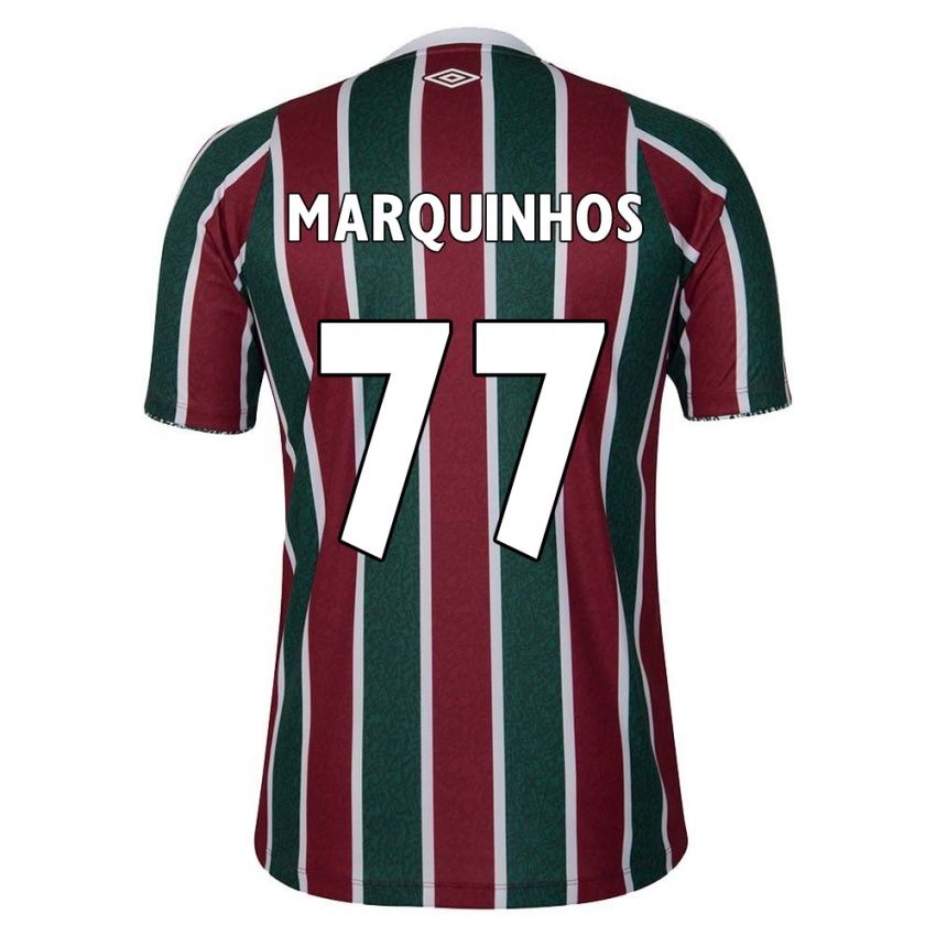 Kinder Marquinhos #77 Grün Kastanienbraun Weiß Heimtrikot Trikot 2024/25 T-Shirt Österreich