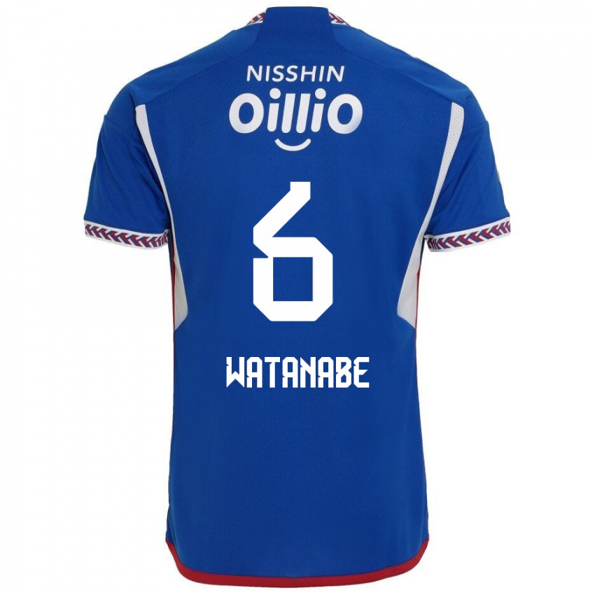 Kinder Kota Watanabe #6 Blau Weiß Rot Heimtrikot Trikot 2024/25 T-Shirt Österreich