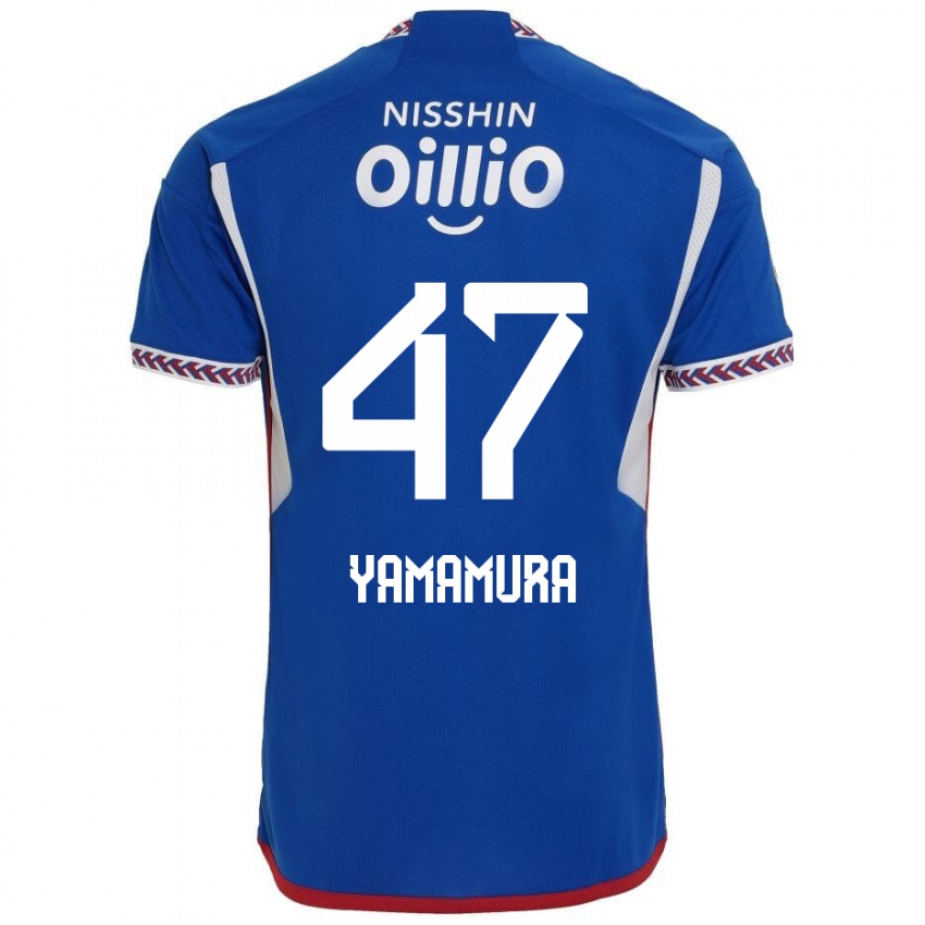 Kinder Kazuya Yamamura #47 Blau Weiß Rot Heimtrikot Trikot 2024/25 T-Shirt Österreich